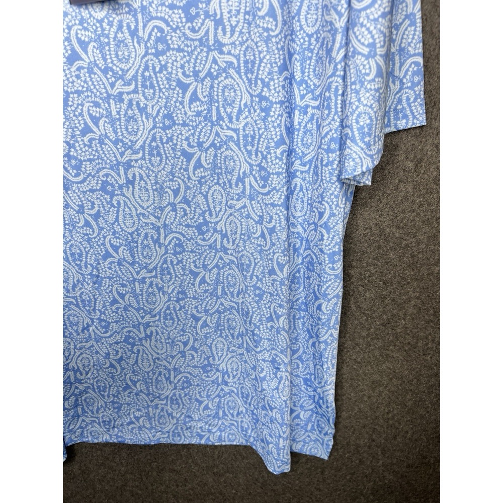 2024 MASTERS TECH Men's Performance Golf Polo Shirt Blue Paisley Shirt XL NWT - Picture 8 of 12